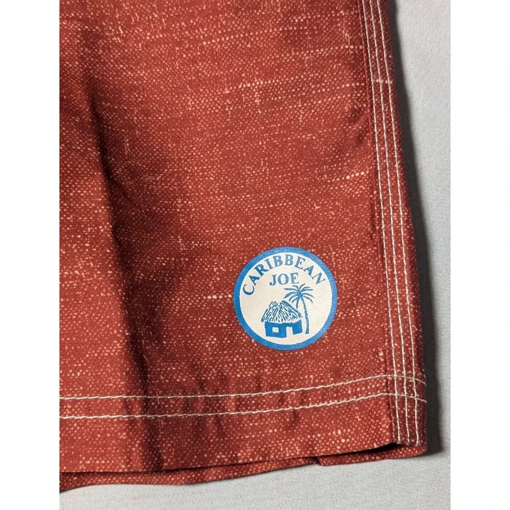 CARIBBEAN JOE Men Large Burnt Brown‎ Built In Brief Drawstring 7